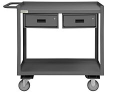 Durham Rsc-2436-2-2Dr-95 Stock Cart, 2 Shelves, 24 X 36, 2 Drawer