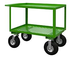 Durham Gc-2448-2-10Pn-83T Garden Cart, 2 Perforated Shelves