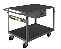 Durham Ic2436311Drps4Sw5Po95 Instrument Cart, 2 Flush Shelves