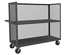 Durham 3St-Ex3048-2-95 3 Sided Mesh Truck, 2 Shelves