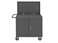 Durham 3112-32B-Lu-5Po-95 Mobile Workstation, Louvered Panel, Bins