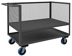 Durham 3Slt-Ex3048-2K-6Pu-95 3 Sided Mesh Truck, 2 Shelves