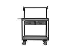 Durham Psd-2436-3-2D-95 Portable Shop Desk, 3 Shelf, 2 Drawer