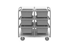 Durham Stbr-303642-6-5Pu Stainless Steel Tub Rack Cart, 6 Bins