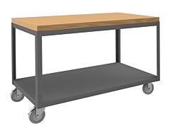 Durham Hmt-2448-2-Mt-95 High Deck Mobile Table, 2 Shelves