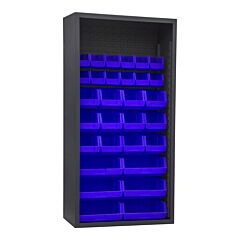 Durham 5003-30-5295 Enclosed Shelving, 30 Blue Bins