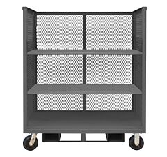 Durham 3Stfp-Ex3048-3-6Pu-95 3 Sided Mesh Truck, 3 Shelves