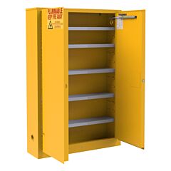 Durham 1030Spi-50 Fm Approved, Flammable Storage Cabinet, 30 Gallon Paint And Ink Storage, 2 Doors, Self Close, 5 Shelves, Safety Yellow
