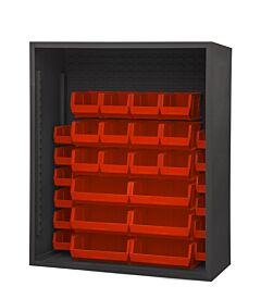 Durham 5014-30-1795 Enclosed Shelving, 30 Red Bins