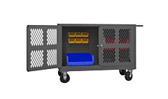 Durham Pj-2448-Lp-95 Double Sided Cart With Louvered Panels