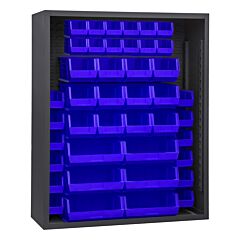 Durham 5007-42-5295 Enclosed Shelving, 42 Blue Bins