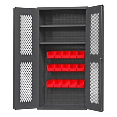 Durham Emdc36182S15B1795 Ventilated Cabinet, 2 Shelves, 15 Bins