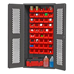Durham Emdc361845B1795 Ventilated Cabinet, 45 Red Bins