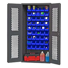 Durham Emdc361845B5295 Ventilated Cabinet, 45 Blue Bins
