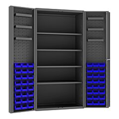 Durham Dc36-48-4S6Ds-5295 Cabinet, 4 Shelves, 48 Blue Bins