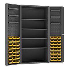 Durham Dc36-48-4S6Ds-95 Cabinet, 4 Shelves, 48 Yellow Bins