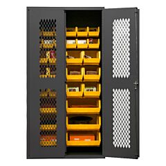Durham Emdc-361872-30B-95 Ventilated Cabinet, 30 Yellow Bins