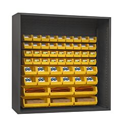 Durham 5019-54-95 Enclosed Shelving, 54 Yellow Bins