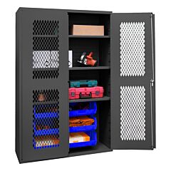 Durham Emdc-482472-6B-3S-5295 Ventilated Cabinet, 3 Shelves, 6 Bins
