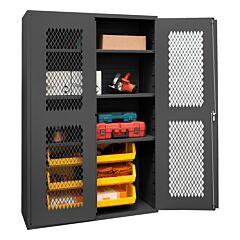 Durham Emdc-482472-6B-3S-95 Ventilated Cabinet, 3 Shelves, 6 Bins
