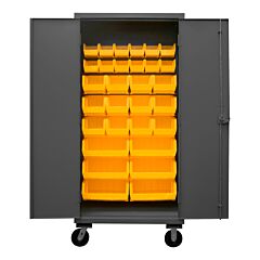 Durham Hdcm36-30-95 Mobile Cabinet, 30 Yellow Bins