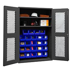 Durham Emdc-481872-24B-2S-5295 Ventilated Cabinet, 2 Shelves, 24 Bins