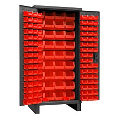 Durham 3702-132-1795 Cabinet, 132 Red Bins