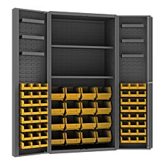 Durham Dc36-642S6Ds-95 Cabinet, 2 Shelves, 64 Yellow Bins