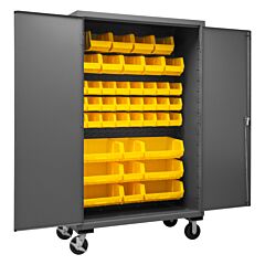 Durham 3502M-Blp-42-95 Mobile Cabinet, 42 Yellow Bins