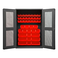Durham Emdc-482472-42B-1795 Ventilated Cabinet, 42 Red Bins