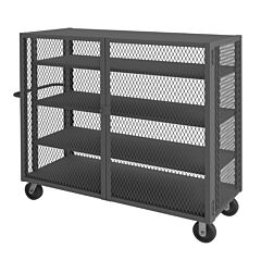 Durham Htl-3060-Dd-3As-95 Security Mesh Truck, 4 Shelves, 30 X 60