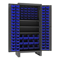Durham Hdc36-108-3S5295 Cabinet, 3 Shelves, 108 Blue Bins
