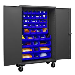 Durham Hdcm48-42-5295 Mobile Cabinet, 42 Blue Bins