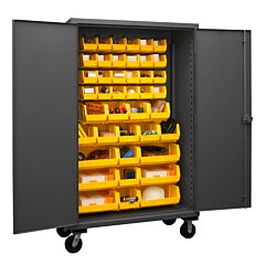 Durham Hdcm48-42-95 Mobile Cabinet, 42 Yellow Bins