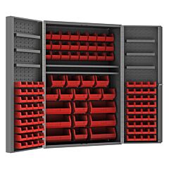 Durham Dc48-114-6Ds-1795 Cabinet, 6 Door Shelves, 114 Red Bins