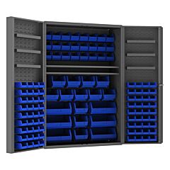 Durham Dc48-114-6Ds-5295 Cabinet, 6 Door Shelves, 114 Blue Bins