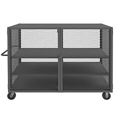 Durham Htl-3672-Dd-2As-95 Security Mesh Truck, 3 Shelves, 36 X 72