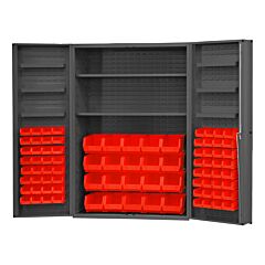 Durham Dc48-842S6Ds-1795 Cabinet, 2 Shelves, 84 Red Bins