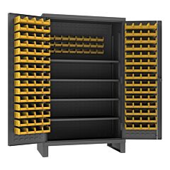 Durham Hdc48-144-4S95 Cabinet, 4 Shelves, 144 Yellow Bins