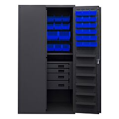 Durham 3501584Rdr-5295 4 Drawer Cabinet, 2 Shelves, 58 Bins