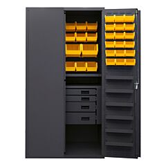 Durham 3501584Rdr-95 4 Drawer Cabinet, 2 Shelves, 58 Bins