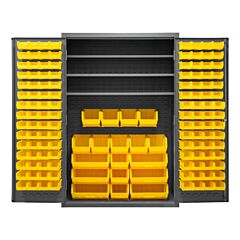 Durham 3502-138-3S-95 Cabinet, 3 Shelves, 138 Yellow Bins