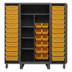 Durham Hdj36-12Dc24Tb4S95 Cabinet, 4 Shelves, 12 Yellow Bins