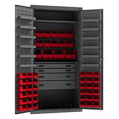 Durham 3501524Rdr-1795 4 Drawer Cabinet, 2 Shelves, 52 Bins