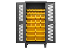 Durham Hdcv36-30B-95 Ventilated Cabinet, 30 Yellow Bins