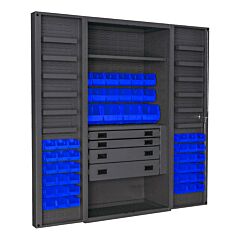 Durham Dcbdlp524Rdr-5295 4 Drawer Cabinet, 2 Shelves, 52 Bins