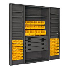 Durham Dcbdlp524Rdr-95 4 Drawer Cabinet, 2 Shelves, 52 Bins
