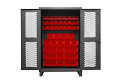 Durham Hdcv48-42B-1795 Ventilated Cabinet, 42 Red Bins