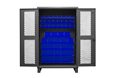 Durham Hdcv48-42B-5295 Ventilated Cabinet, 42 Blue Bins