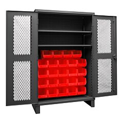 Durham Hdcv48-24B-2S1795 Ventilated Cabinet, 2 Shelves, 24 Bins